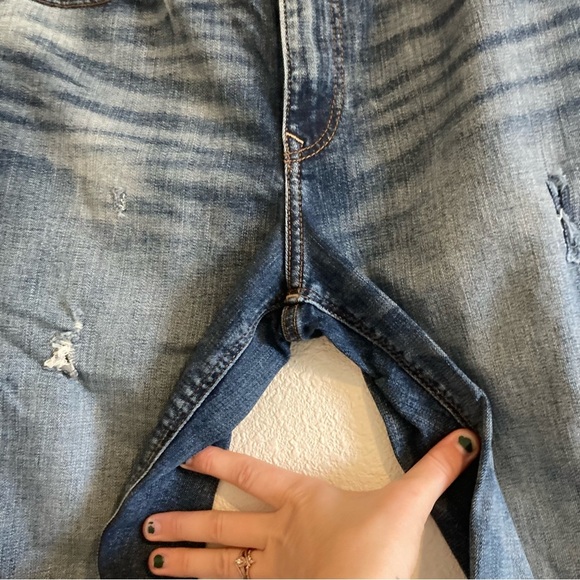 Express Women's Blue Original Girlfriend High Rise Jeans Size 4 - Picture 4 of 10